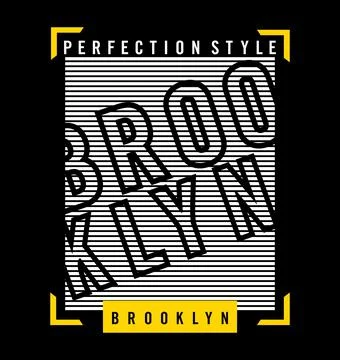 BROOKLYN design typography, vector design text illustration, sign, t shirt gr Stock Illustration