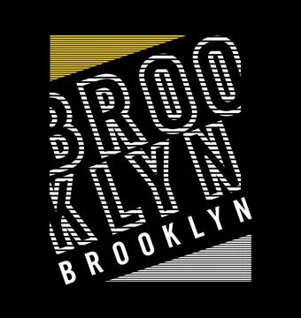 BROOKLYN design typography, vector design text illustration, sign, t shirt gr Stock Illustration