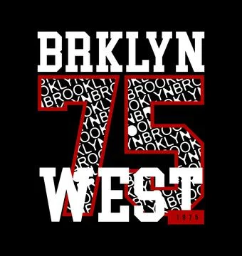 BROOKLYN design typography, vector design text illustration, sign, t shirt gr Stock Illustration
