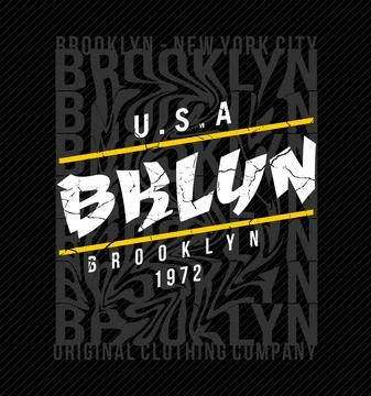BROOKLYN design typography, vector design text illustration, poster, banner,  Stock Illustration