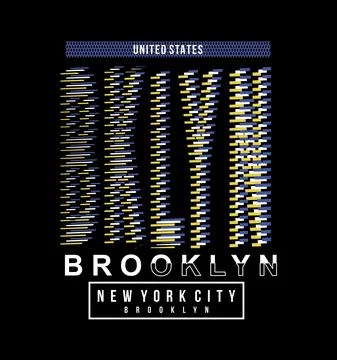 BROOKLYN design typography, vector design text illustration, poster, banner,  Stock Illustration