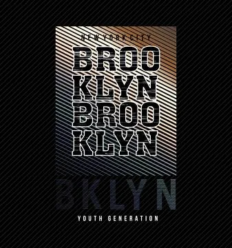 Brooklyn design typography, vector design text illustration, poster, banner,  Stock Illustration