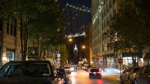 Brooklyn - Dumbo View at Night - 4K Timelapse Stock-Footage 82047009