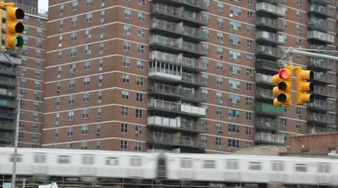 Brooklyn elevated subway Video stock 10803750