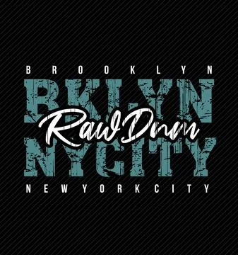 Brooklyn Grunge effect design typography, vector design text illustration, po Stock Illustration