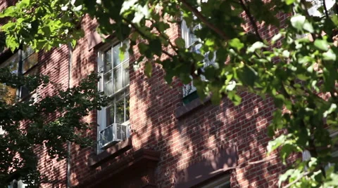 Brooklyn Heights Homes Background Focused Stock Footage 46742722