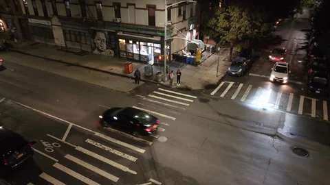 Brooklyn intersection at night Stock Footage 251977786