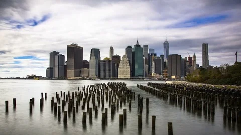 Brooklyn - Manhattan Pilon View Day - 4K Timelapse Stock-Footage 82278843