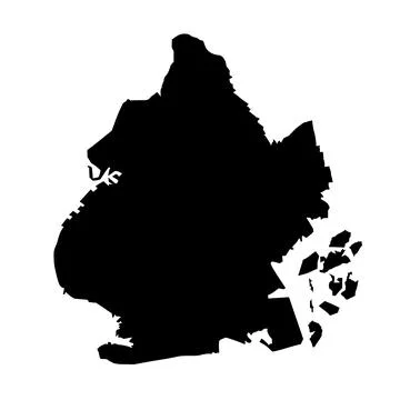 Brooklyn map vector silhouette illustration isolated. Stock-Illustration