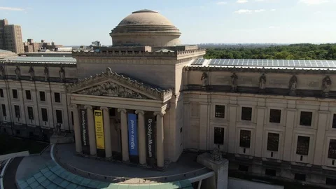 Brooklyn Museum facade and banners on Eastern Parkway 库存影片 115053432