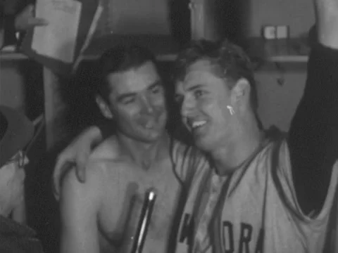 Brooklyn, NY - 10/10/56: Interview with Bill Skowron and Johnny Kucks Stock-Footage 234350243