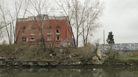 BROOKLYN, NY - MARCH 30, 2012: The Gowanus Canal is listed on the Superfund Stock Footage 11337030