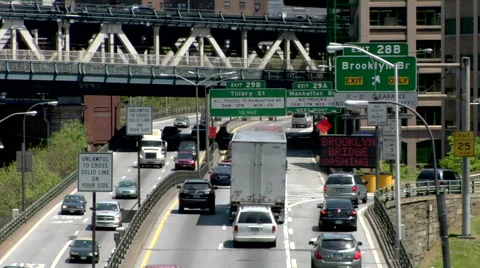 Brooklyn Queens Expressway BQE  Stock Footage 49223566