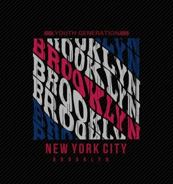BROOKLYN REPEAT COLOR design typography, vector design text illustration, pos Stock Illustration