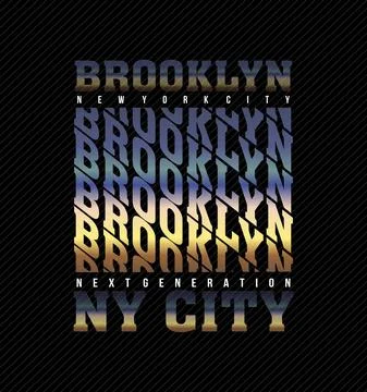 BROOKLYN repeat cool design typography, vector design text illustration, post Stock Illustration