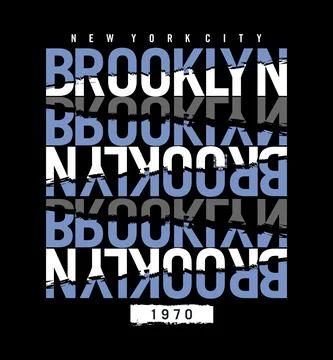 BROOKLYN repeat design typography, vector design text illustration, poster, b Stock Illustration