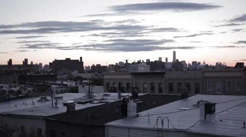 Brooklyn Rooftop view of NY skyline 스톡 동영상 50234543