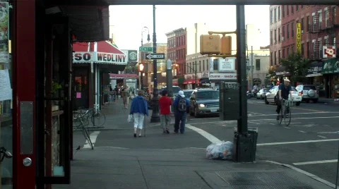 Brooklyn Sidewalk Afternoon Video stock 740323