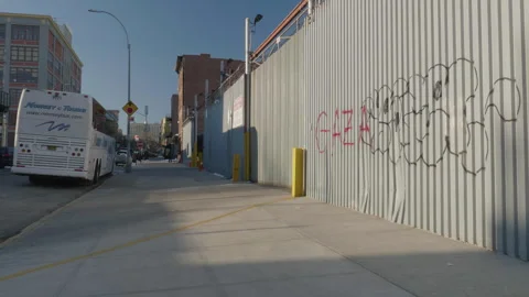Brooklyn Sidewalk at sunrise Stock Footage 266974191