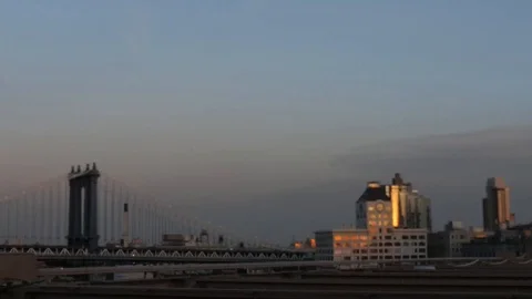 Brooklyn skyline with clouds Stock Footage 85966183