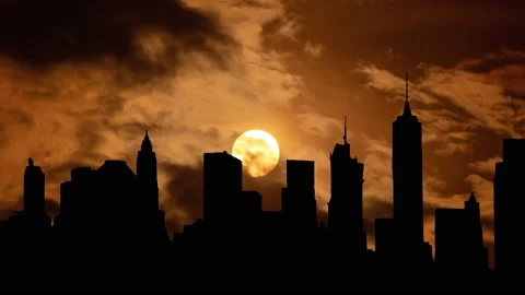 Brooklyn Skyline Silhouette with Iconic ... | Stock Video | Pond5