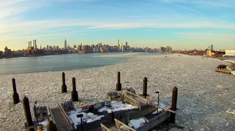 Brooklyn Winter Aerials 스톡 동영상 48064908
