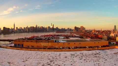 Brooklyn Winter Aerials 스톡 동영상 48064949