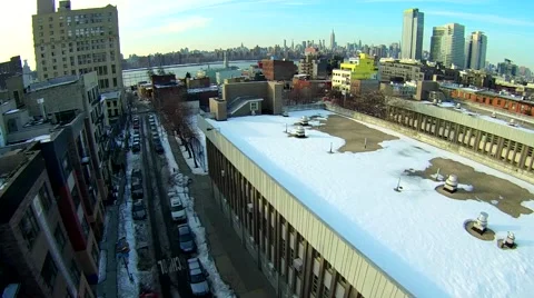 Brooklyn Winter Aerials 스톡 동영상 48065049