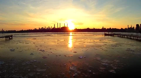 Brooklyn Winter Aerials 스톡 동영상 48065097