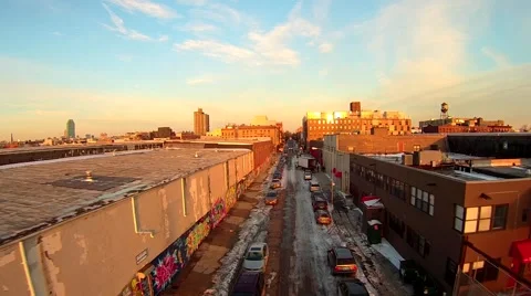 Brooklyn Winter Aerials 스톡 동영상 48065166