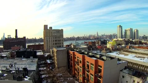 Brooklyn Winter Aerials 스톡 동영상 48084707