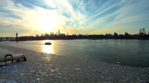 Brooklyn Winter Aerials 스톡 동영상 48084920