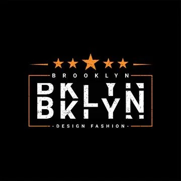 Brooklyn writing design, suitable for screen printing t-shirts, clothes, jack Stock Illustration