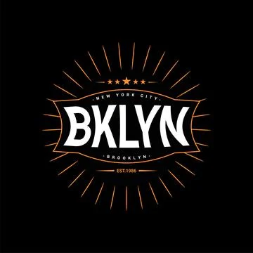 Brooklyn writing design, suitable for screen printing t-shirts, clothes, jack Stock-Illustration
