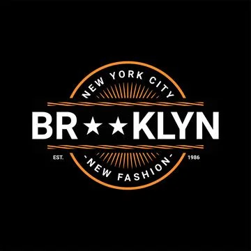 Brooklyn writing design, suitable for screen printing t-shirts, clothes, jack Stock Illustration