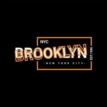 Brooklyn writing design, suitable for screen printing t-shirts, clothes, jack Stock Illustration