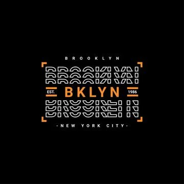 Brooklyn writing design, suitable for screen printing t-shirts, clothes, jack Stock Illustration