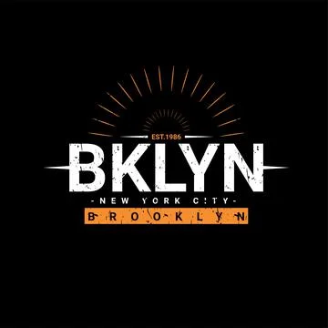 Brooklyn writing design, suitable for screen printing t-shirts, clothes, jack Illustrazione stock