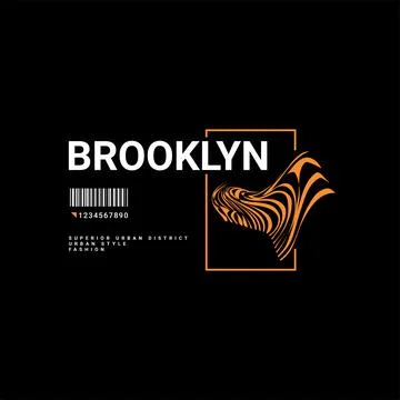 Brooklyn writing design, suitable for screen printing t-shirts, clothes, jack Stock Illustration
