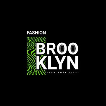 Brooklyn writing design, suitable for screen printing t-shirts, clothes, jack Stock Illustration