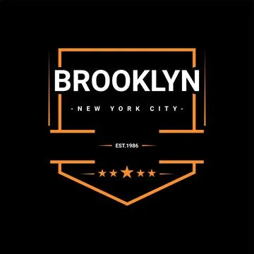 Brooklyn writing design, suitable for screen printing t-shirts, clothes, jack Stock Illustration