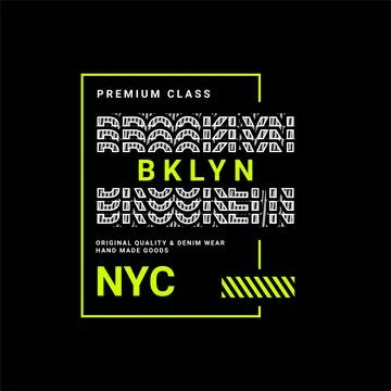 Brooklyn writing design, suitable for screen printing t-shirts, clothes, jack Stock Illustration