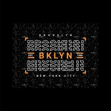 Brooklyn writing design, suitable for screen printing t-shirts, clothes, jack Stock-Illustration
