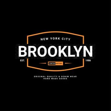 Brooklyn writing design, suitable for screen printing t-shirts, clothes, jack Stock-Illustration