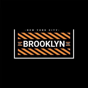Brooklyn writing design, suitable for screen printing t-shirts, clothes, jack Stock Illustration