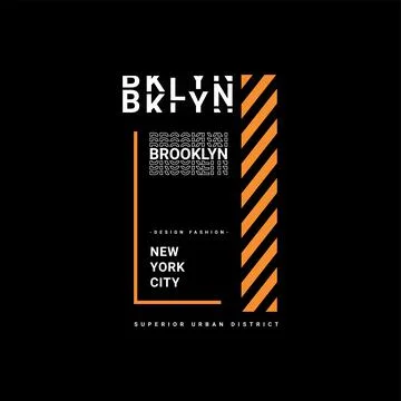 Brooklyn writing design, suitable for screen printing t-shirts, clothes, jack Stock Illustration