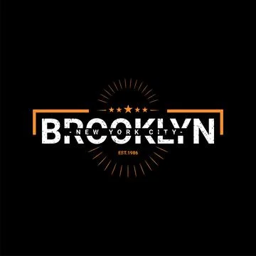 Brooklyn writing design, suitable for screen printing t-shirts, clothes, jack Stock Illustration