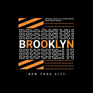 Brooklyn writing design, suitable for screen printing t-shirts, clothes, jack Stock Illustration
