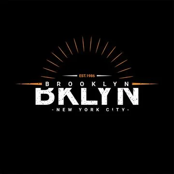 Brooklyn writing design, suitable for screen printing t-shirts, clothes, jack Stock Illustration
