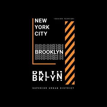 Brooklyn writing design, suitable for screen printing t-shirts, clothes, jack Stock Illustration